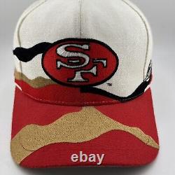 Vintage Apex One San Francisco 49ers Adjustable Snapback Hat Wave Splash White