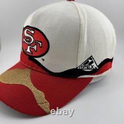 Vintage Apex One San Francisco 49ers Adjustable Snapback Hat Wave Splash White