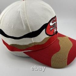 Vintage Apex One San Francisco 49ers Adjustable Snapback Hat Wave Splash White