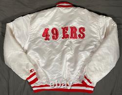 Vintage Authentic ProLine Starter Jacket San Francisco 49ers White Satin Mens XL