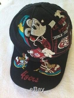 Vintage Big Logo San Francisco 49ers Mickey Mouse Snapback Hat Cap NFL Disney