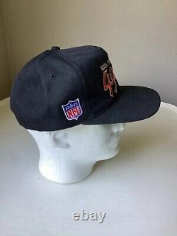 Vintage Black San Francisco 49ers wool SnapBack Hat Cap Rare