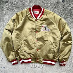 Vintage Chalk Line Gold San Francisco 49ers Satin Jacket Coat NFL XL RARE