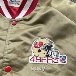 Vintage Chalk Line Gold San Francisco 49ers Satin Jacket Coat NFL XL RARE