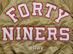 Vintage Chalk Line San Francisco 49ers Forty Niners Gold Satin Jacket Medium USA