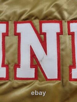 Vintage Chalk Line San Francisco 49ers Forty Niners Gold Satin Jacket Medium USA