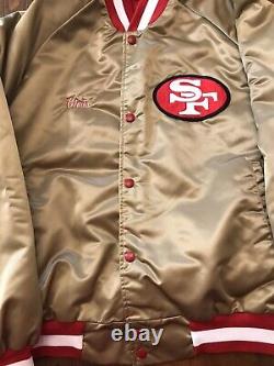 Vintage Chalk Line San Francisco 49ers Gold Satin Jacket Men XL Forty Niners NFL
