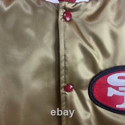 Vintage Chalk Line San Francisco 49ers Satin Gold NFL Jacket Made In the USA LG