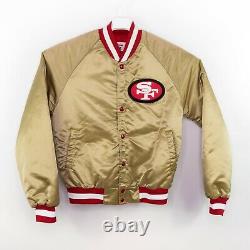 Vintage Chalk Line San Francisco Forty Niners 49ers Gold Satin Jacket Size Small