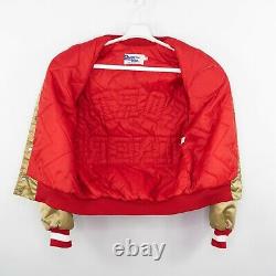 Vintage Chalk Line San Francisco Forty Niners 49ers Gold Satin Jacket Size Small
