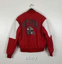 Vintage Chalk Line Size M San Francisco 49'ers NFL Football Varsity Jacket Red