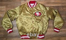 Vintage Locker Line San Francisco 49ers Gold Satin Jacket Size Large Never Worn