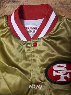 Vintage Locker Line San Francisco 49ers Gold Satin Jacket Size Large Never Worn