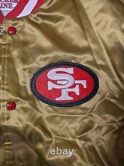 Vintage Locker Line San Francisco 49ers Gold Satin Jacket Size Large Never Worn