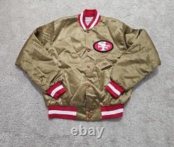 Vintage Locker Line San Francisco 49ers SF Gold Satin Jacket Size Large