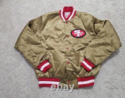 Vintage Locker Line San Francisco 49ers SF Gold Satin Jacket Size Large