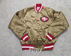 Vintage Locker Line San Francisco 49ers SF Gold Satin Jacket Size Large Nwot
