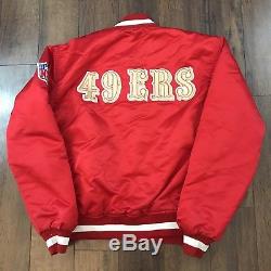 Vintage Men's 80's San Francisco 49ers Starter Satin Red Jacket Sz L NFL