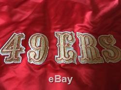 Vintage Mens SAN FRANCISCO 49ERS Starter Satin Red Bomber Jacket NFL