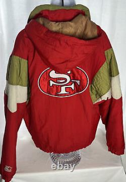 Vintage Mens San Francisco 49ers Starter Jacket 1/4 Zip Pullover Size L A23