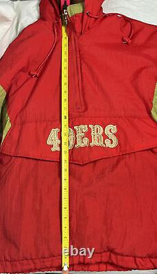 Vintage Mens San Francisco 49ers Starter Jacket 1/4 Zip Pullover Size L A23