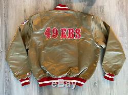 Vintage Mens Starter Gold San Francisco 49ers Satin Jacket Size XL