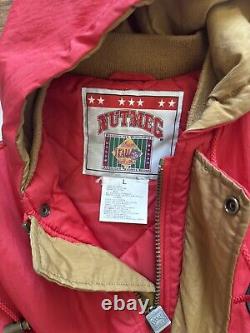 Vintage NFL Nutmeg San Francisco 49ers Double Zip with Hoodie 5 Pocket Jacket L