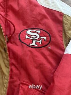 Vintage NFL Nutmeg San Francisco 49ers Double Zip with Hoodie 5 Pocket Jacket L