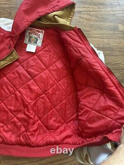 Vintage NFL Nutmeg San Francisco 49ers Double Zip with Hoodie 5 Pocket Jacket L