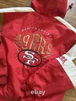 Vintage NFL Nutmeg San Francisco 49ers Double Zip with Hoodie 5 Pocket Jacket L