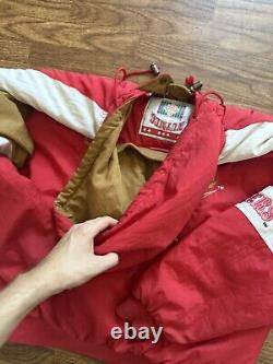 Vintage NFL Nutmeg San Francisco 49ers Double Zip with Hoodie 5 Pocket Jacket L