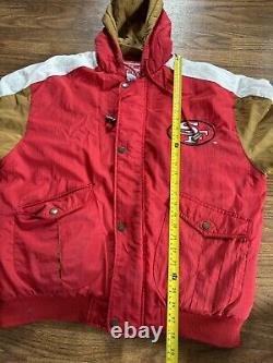 Vintage NFL Nutmeg San Francisco 49ers Double Zip with Hoodie 5 Pocket Jacket L