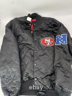 Vintage NFL San Francisco 49ers Black Satin Jacket Size Medium