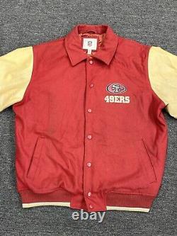 Vintage NFL San Francisco 49ers Football Wool/Faux Leather Varsity Jacket L