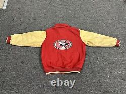 Vintage NFL San Francisco 49ers Football Wool/Faux Leather Varsity Jacket L