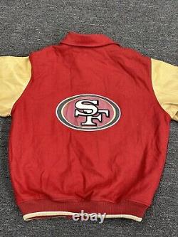 Vintage NFL San Francisco 49ers Football Wool/Faux Leather Varsity Jacket L