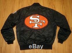 Vintage NFL San Francisco 49ers STARTER Satin Jacket Niners Black Size L Large
