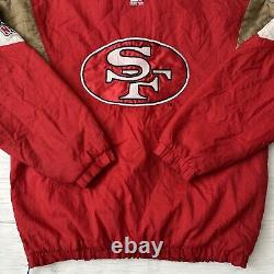 Vintage NFL San Francisco 49ers Starter Pro Line Pullover 1/2 Zip Jacket Sz XL