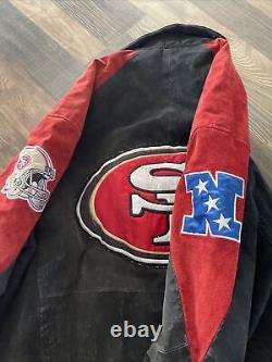 Vintage NFL San Francisco 49ers Suede Leather Jacket Size XL-Read
