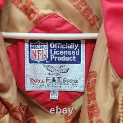 Vintage NFL San Francisco 49ers Triple F. A. T Goose Down Parka Coat Large 90s