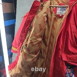 Vintage NFL San Francisco 49ers Triple F. A. T Goose Down Parka Coat Large 90s