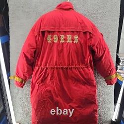 Vintage NFL San Francisco 49ers Triple F. A. T Goose Down Parka Coat Large 90s