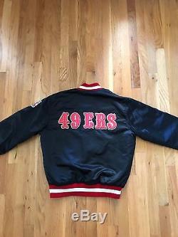 Vintage Pro Line Starter Mens SAN FRANCISCO 49ERS Jacket BLACK Size Medium