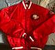 Vintage RARE 90s San Francisco 49ers Satin Jacket by Starter Size XL, Red