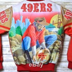Vintage RARE SAN FRANCISCO 49ers USA Chalk Line FANIMATION Jacket Youth XL