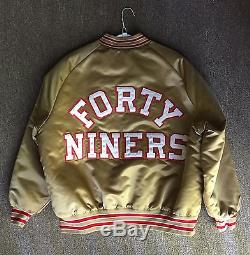 Vintage RARE San Francisco 49ers Stahl Urban satin jacket gold Sz XXL
