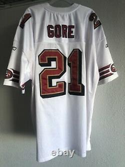 Vintage Reebok #21 Frank Gore SF San Francisco 49ers White Authentic Jersey