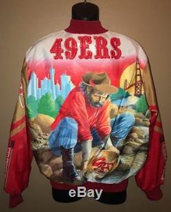 Vintage SAN FRANCISCO 49ers 80s USA Chalk Line FANIMATION Jacket Prospector LG