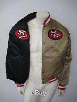 Vintage SAN FRANCISCO 49ers Black/Gold REVERSIBLE STARTER Jacket NFL Size LARGE