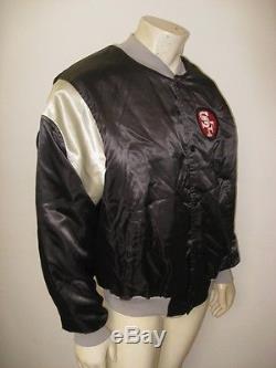 Vintage SAN FRANCISCO 49ers CHALK LINE Jacket Two Tone Black RARE Size XL